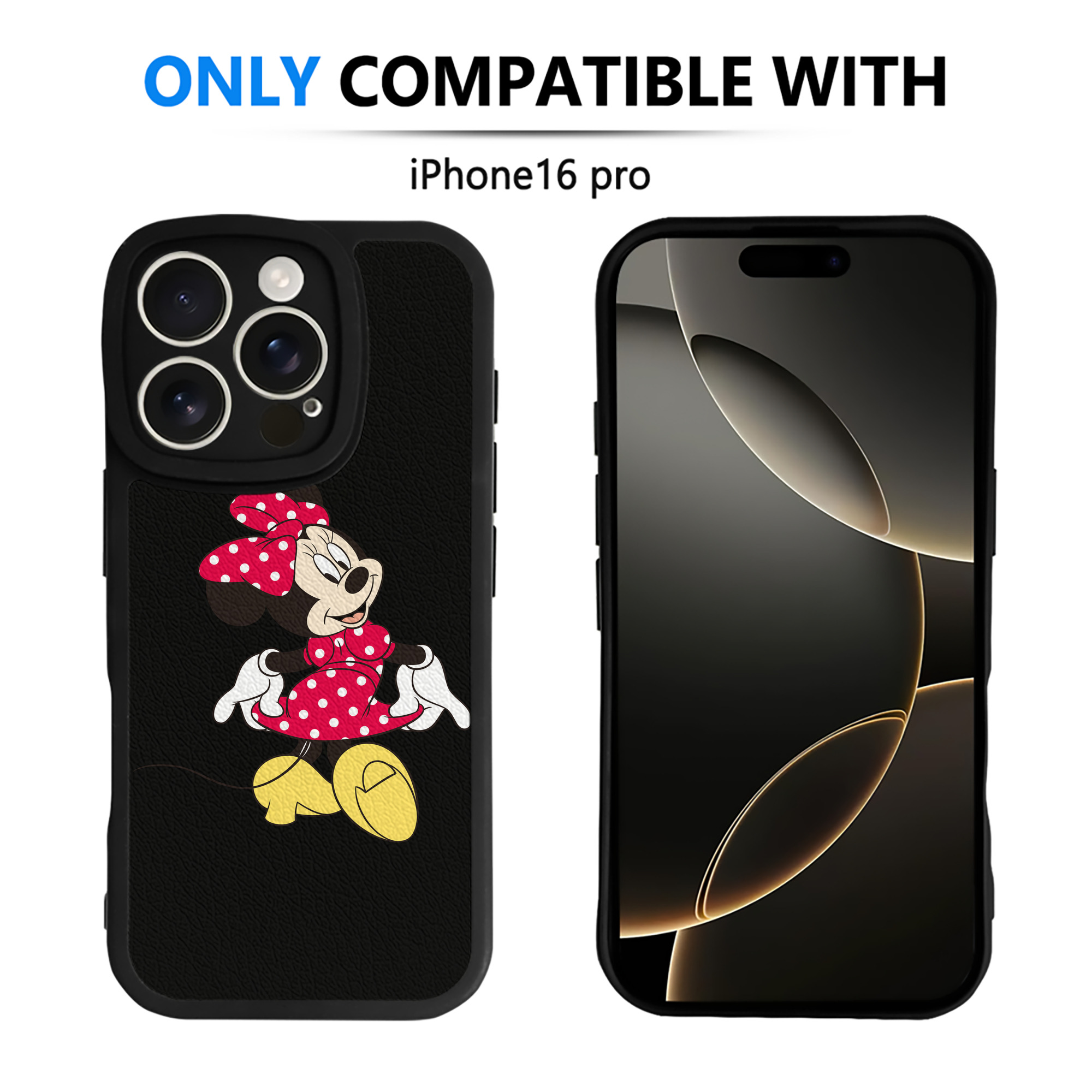 （画像用） ミッキーマウス Mickey Mouse 【iPhone 16シリーズ対応】シリコンスマホケース（レザー調） 材質：シリコン